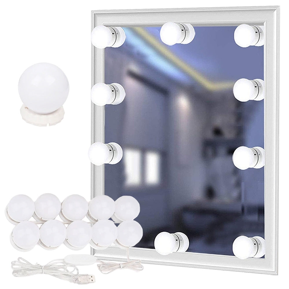 LED Lampor för Sminkspegel med 3 Färgläge - 10-Pack