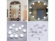 LED Lampor för Sminkspegel med 3 Färgläge - 10-Pack