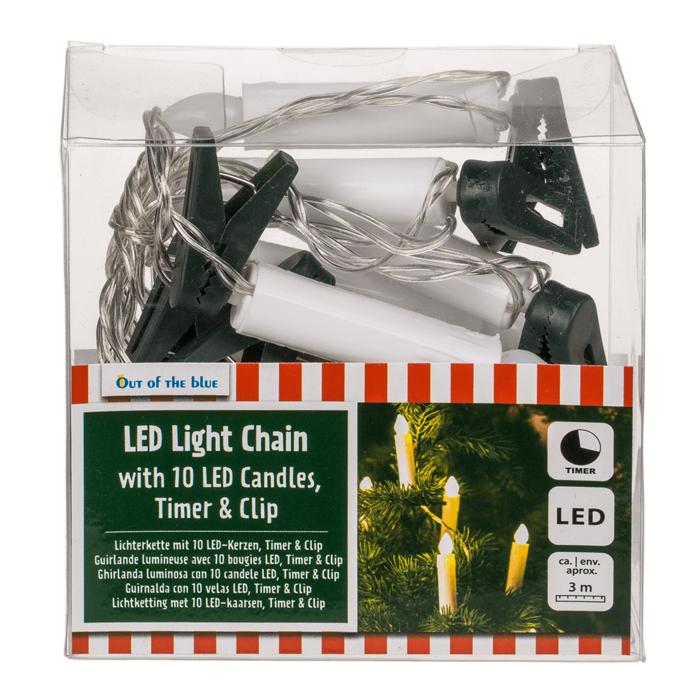 LED-ljusslinga / Ljusslinga med Timer - 10 st. Lampor