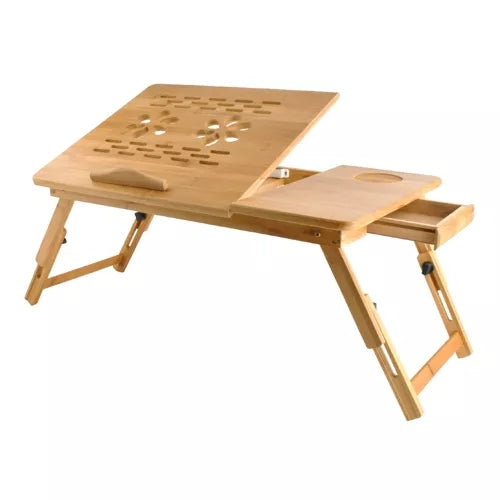 Laptopställ i Bambu - Justerbar Höjd & Vinkel