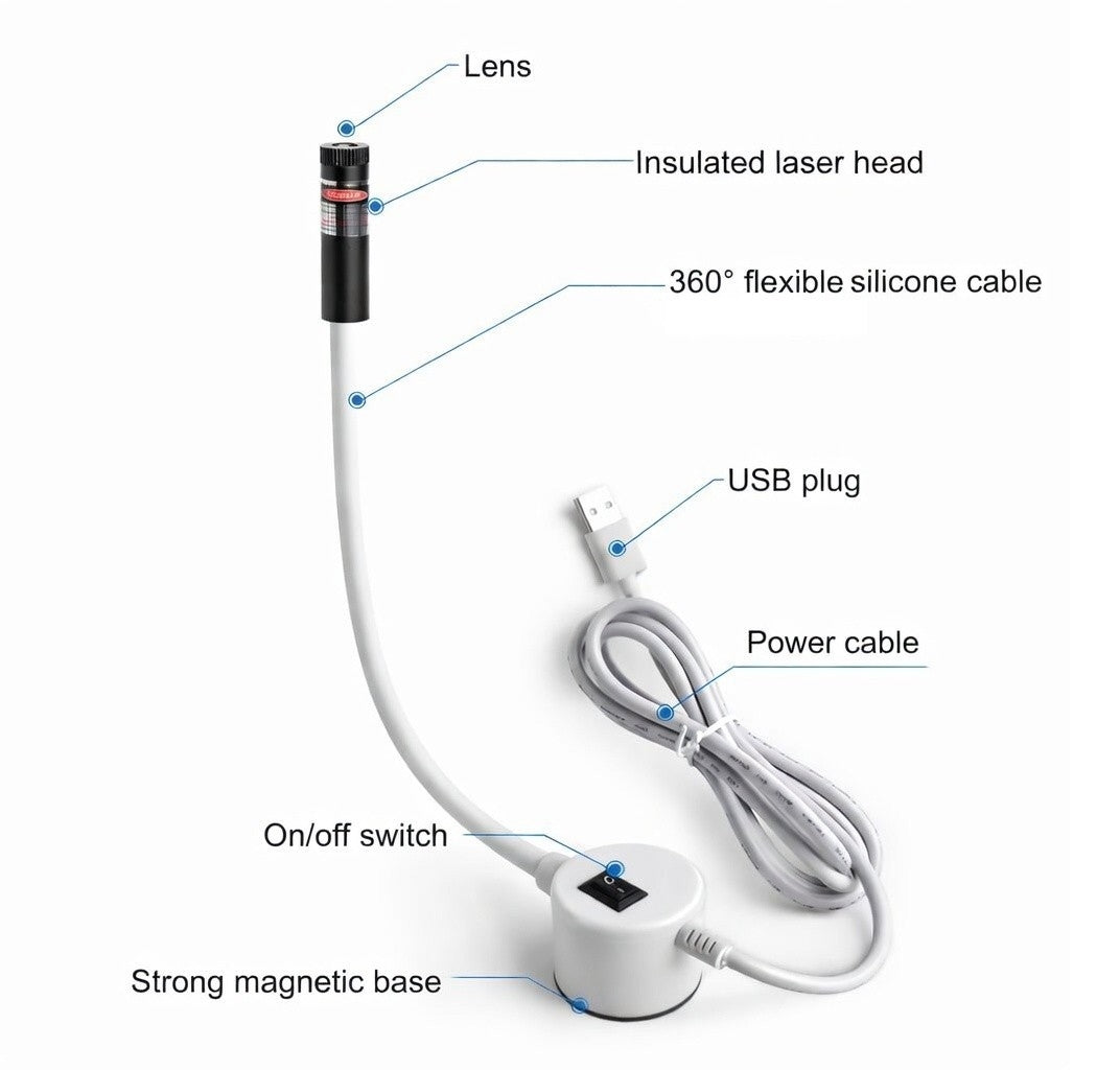 Laserguide med kors & magnet för symaskin – USB