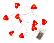 Ljusslinga Hjärtan / LED-slinga - 120cm - Röda Hjärtan
