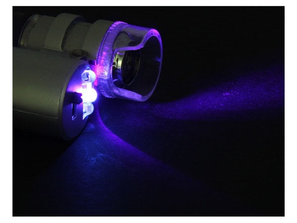 Lupp / UV Mikroskop - 60x Förstoring & LED-lampa