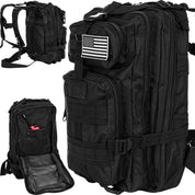 Militärväska / Ryggsäck i Nylon, Svart - 26 Liter