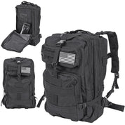 Militärväska / Ryggsäck i Nylon, Svart - 38 Liter