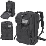Militärväska / Ryggsäck i Nylon, Svart - 38 Liter