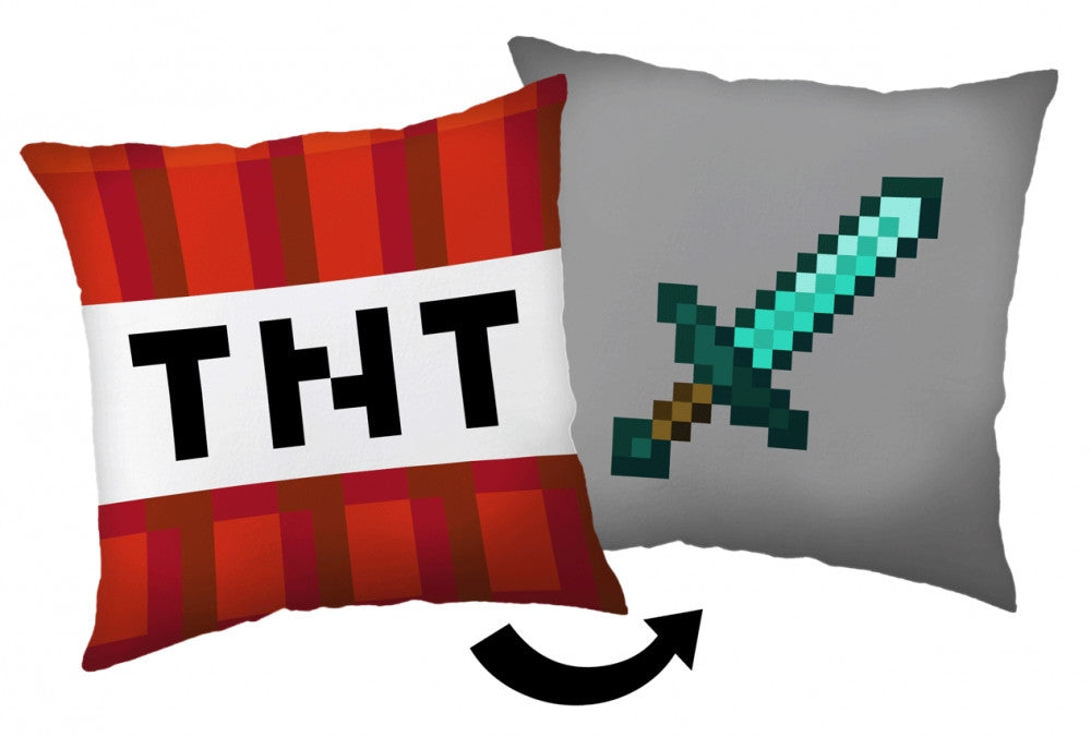 Minecraft Kudde med TNT-Block & Diamantsvärd - 40x40 cm