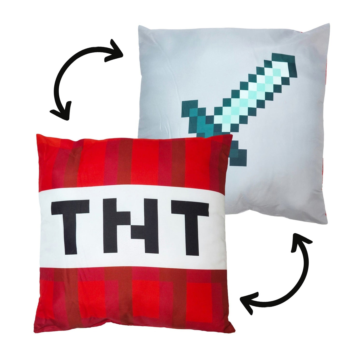 Minecraft Kudde med TNT-Block & Diamantsvärd - 40x40 cm