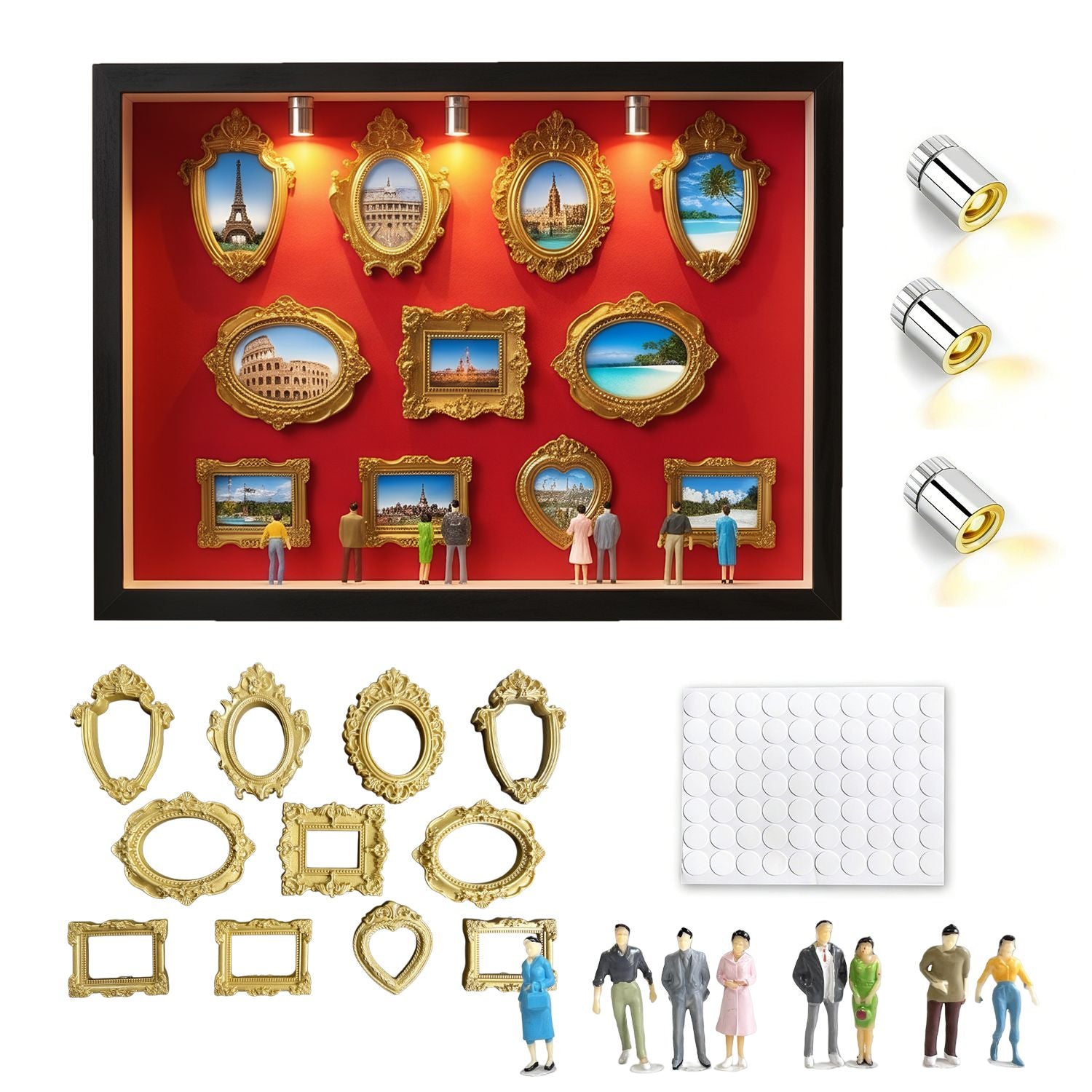 Miniatyr fotoram med LED-ljus – DIY museum minnesram