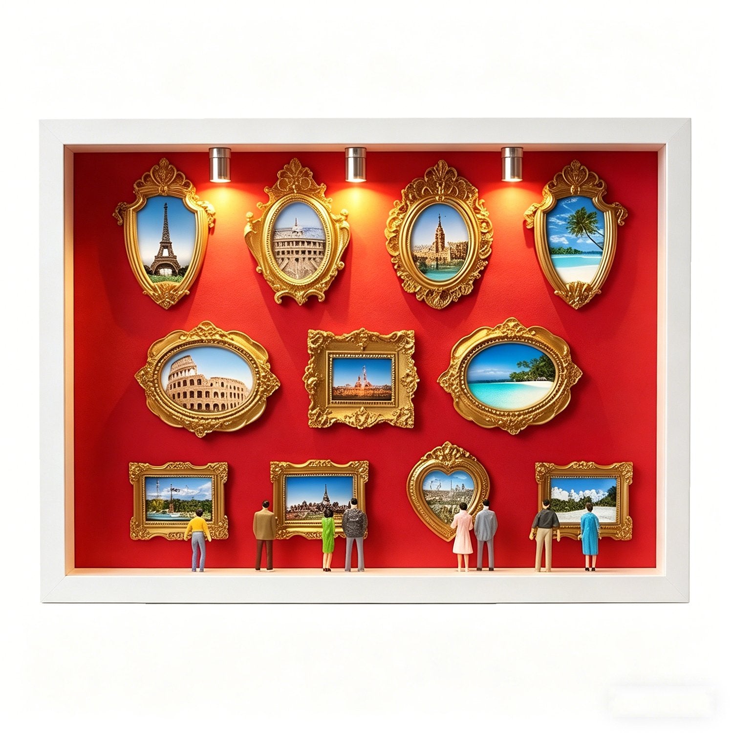 Miniatyr fotoram med LED-ljus – DIY museum minnesram