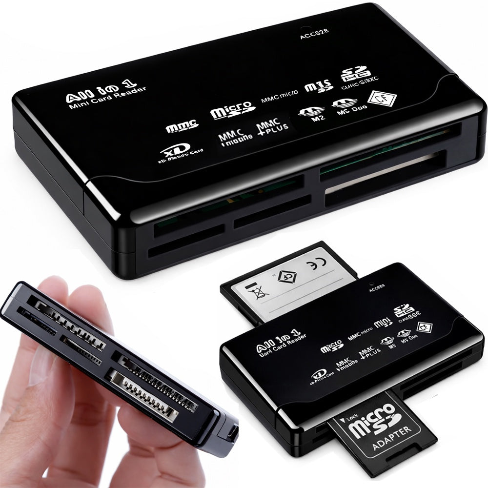 Minneskortläsare USB CF SD microSD XD MS MMC