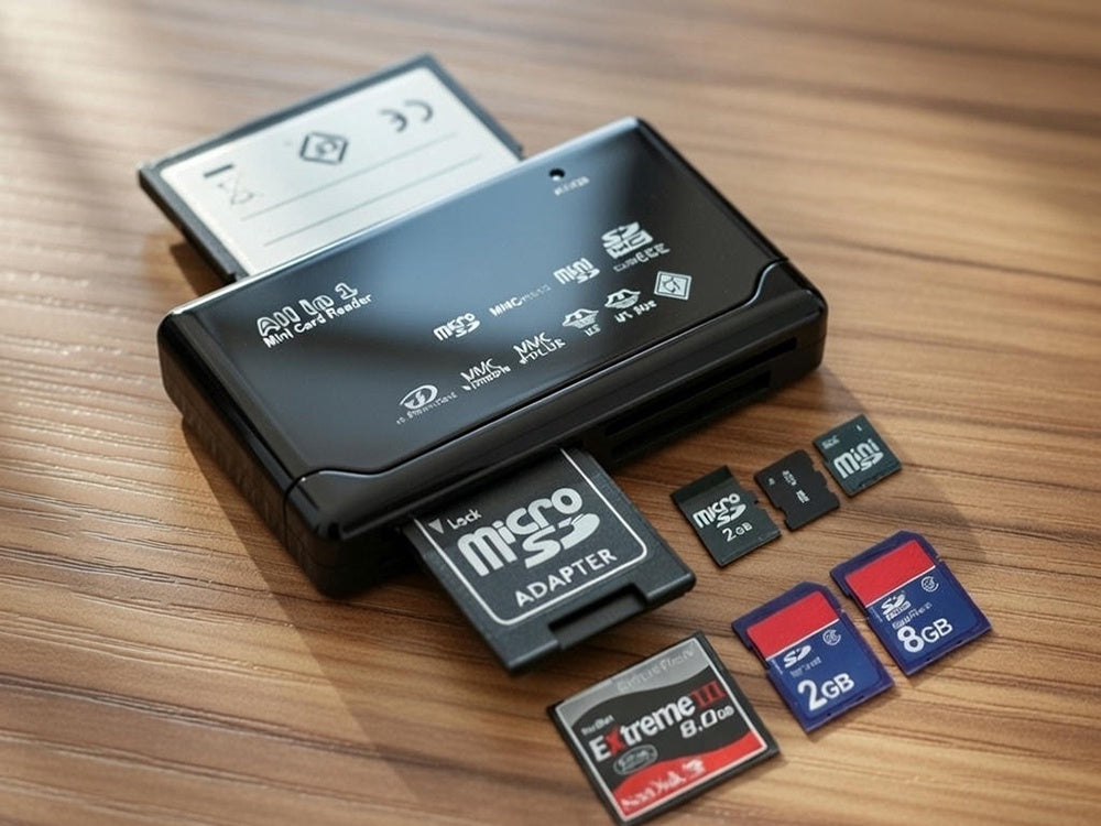 Minneskortläsare USB CF SD microSD XD MS MMC