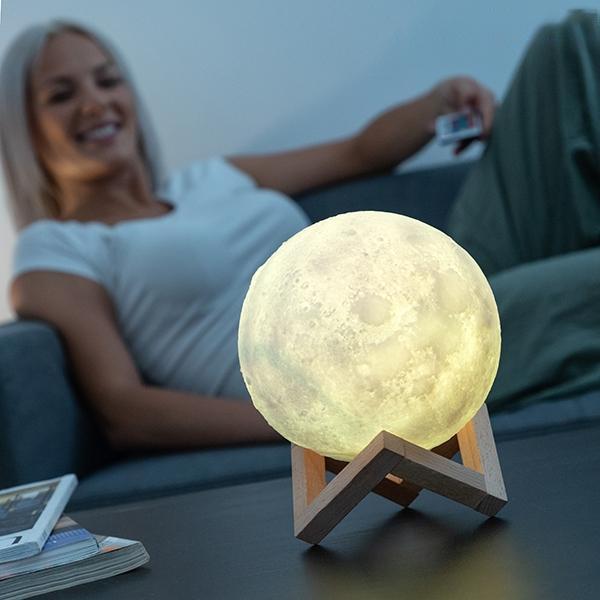 Månlampa med Färgskiftande LED-ljus - 15 cm