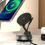 Mobilhållare / Magnetisk Telefonhållare – Trådlös Laddning & Vakuumfäste för Bil