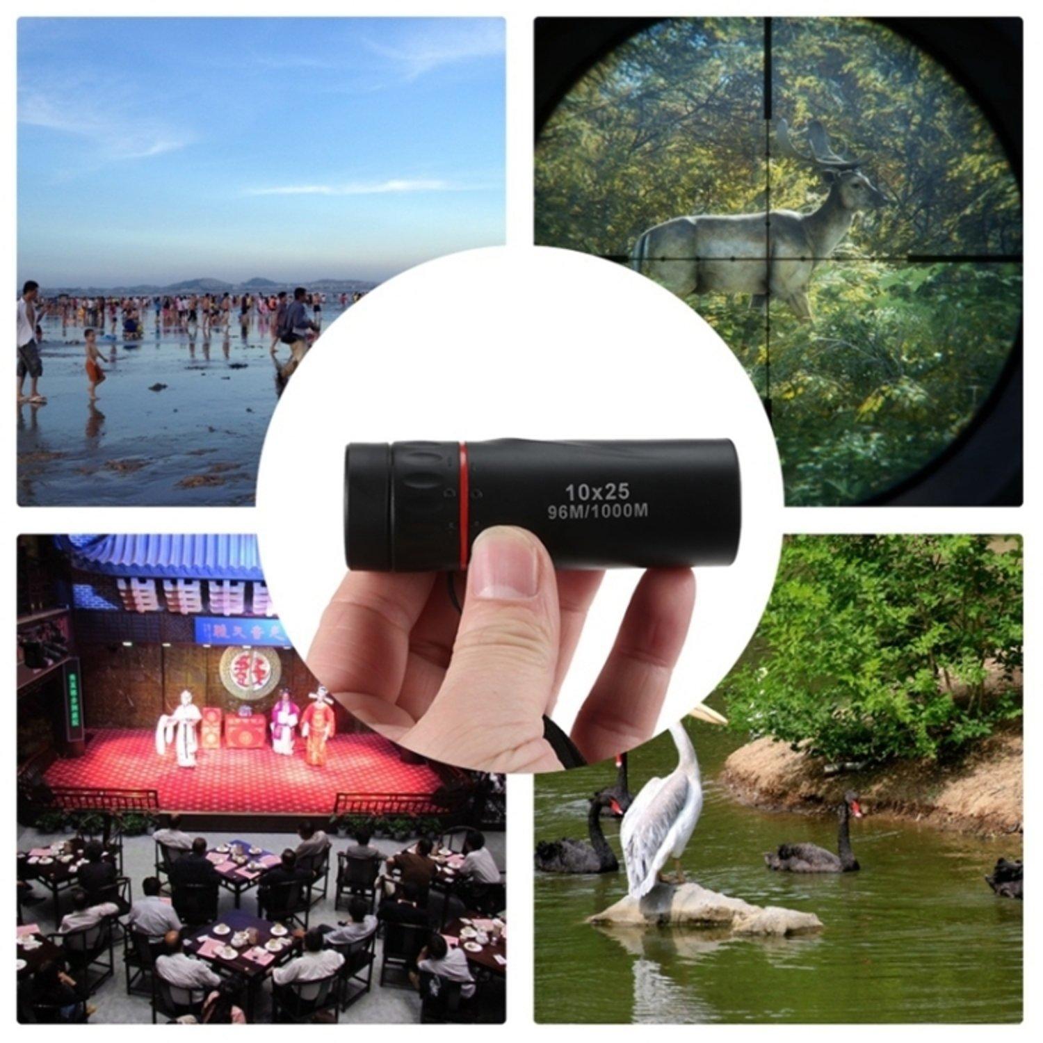 Monokulär Kikare - 10x Förstoring med 25mm Objektiv