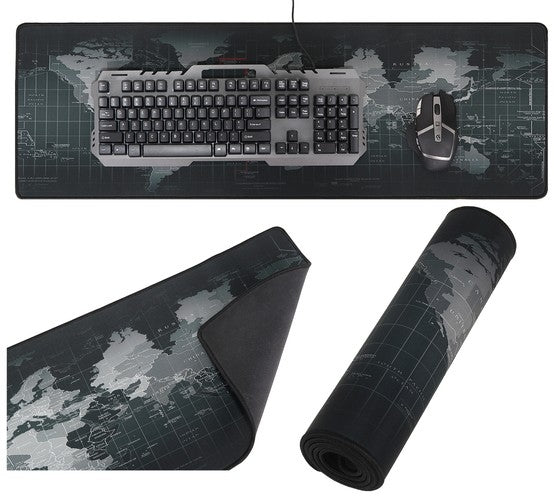 Musmatta Stor - Gaming - 90x30cm - Världskarta