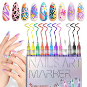Nail Art Markers med Fin Spets – Nageldesign i 12 färger