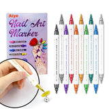 Nail Art Markers med Fin och Bred spets – 10 färger