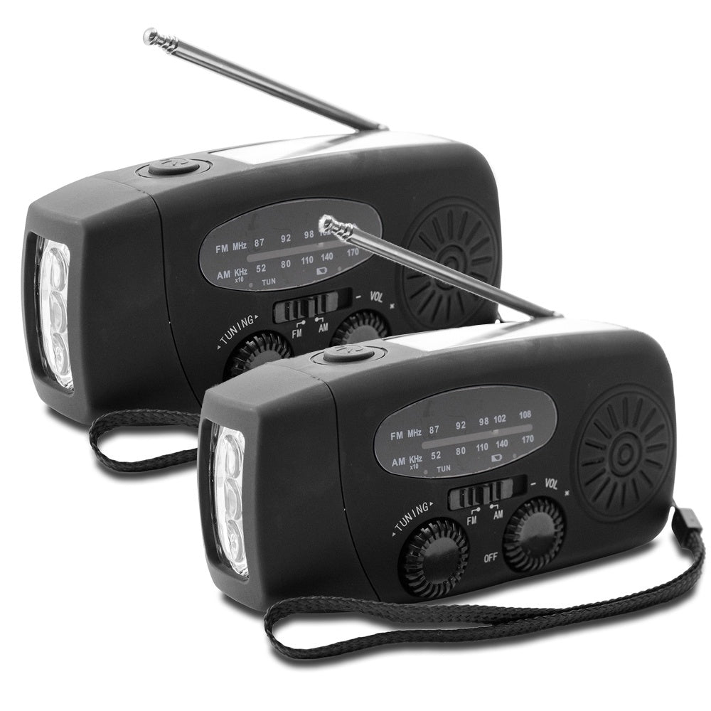 Nödradio med Solcellsladdare & Powerbank