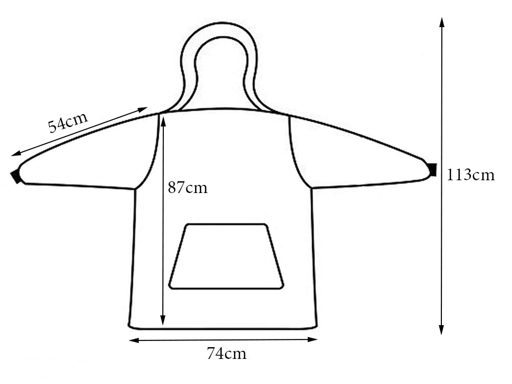 Oversized Hoodie med Luva - Filt