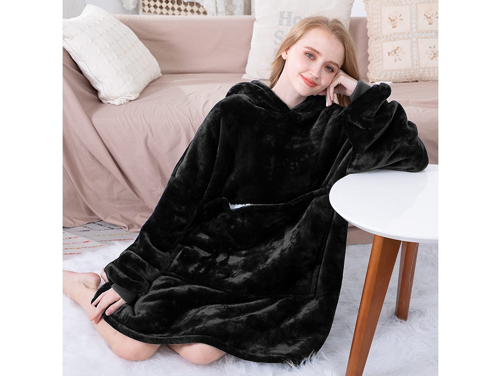 Oversized Hoodie med Luva - Filt
