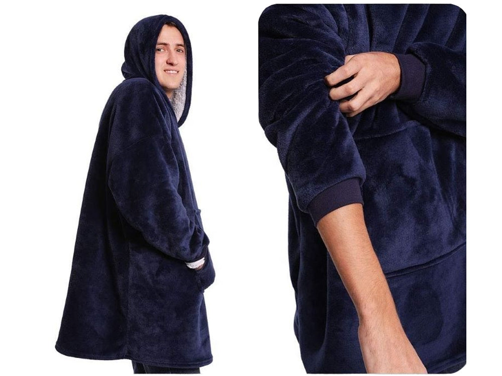 Oversized Hoodie med Luva - Filt