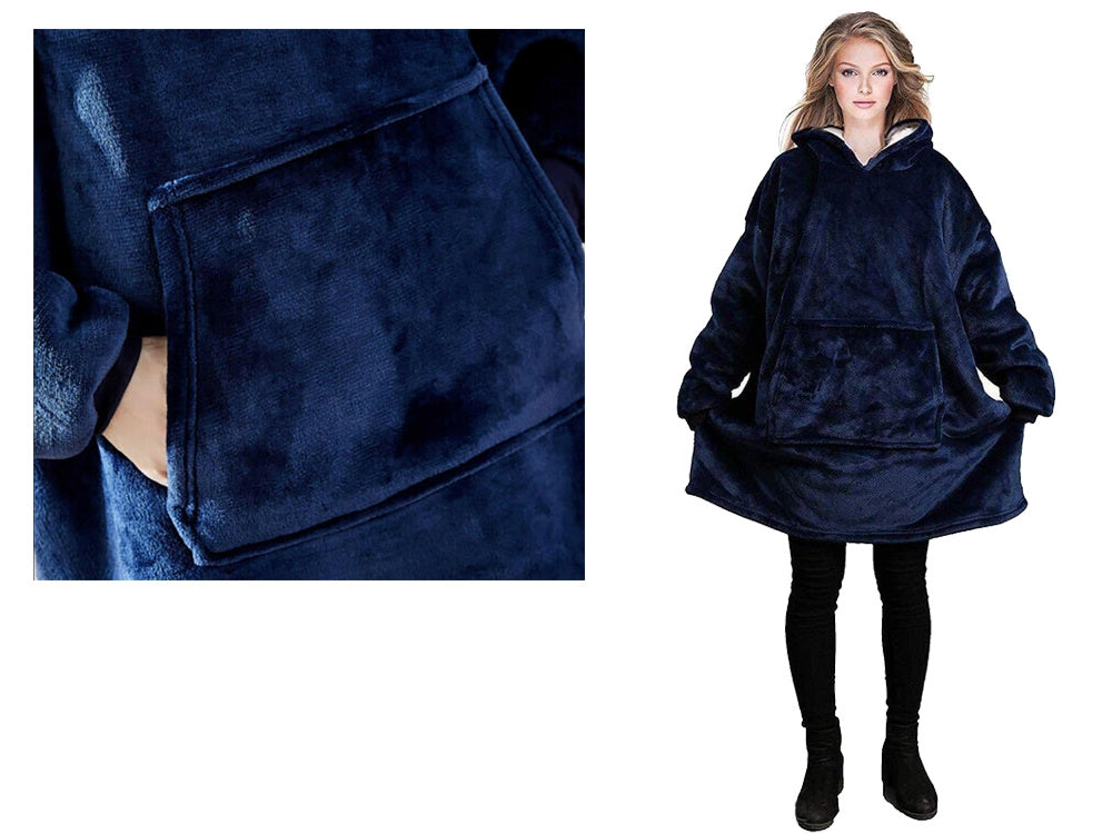 Oversized Hoodie med Luva - Filt