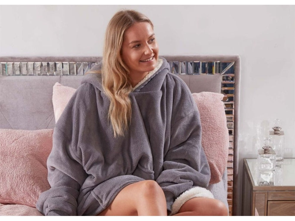 Oversized Hoodie med Luva - Filt