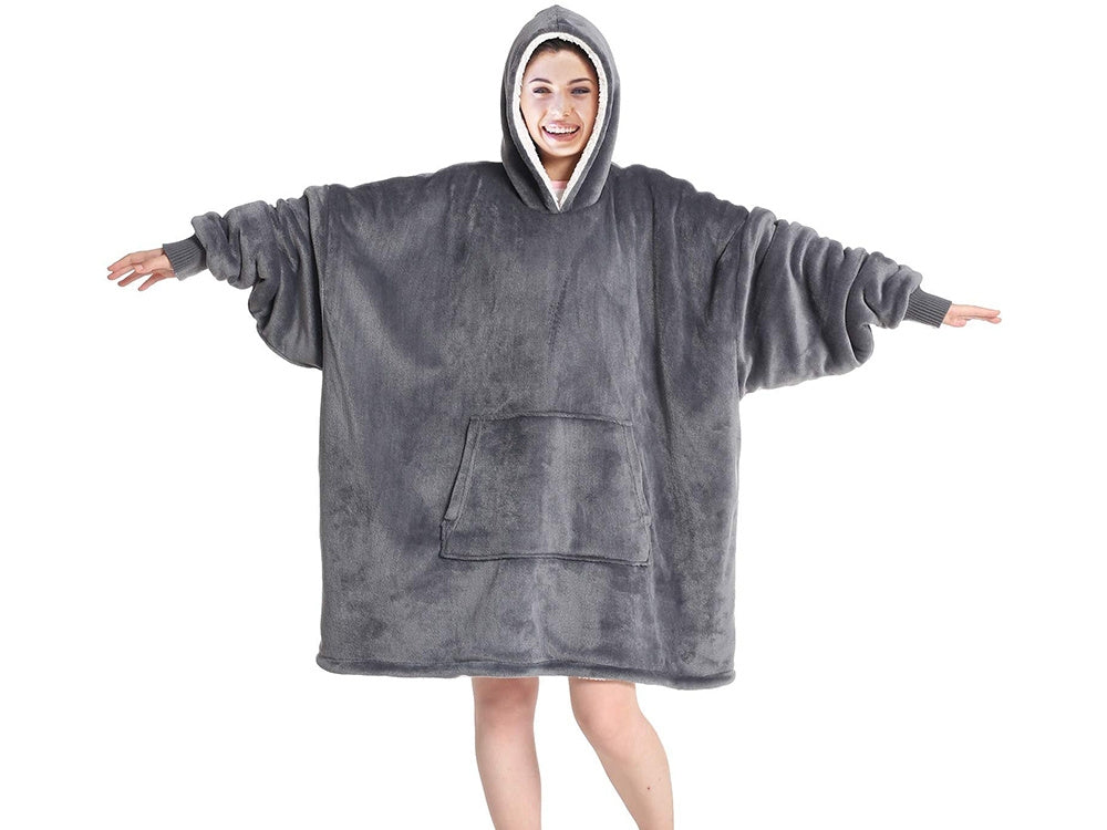 Oversized Hoodie med Luva - Filt