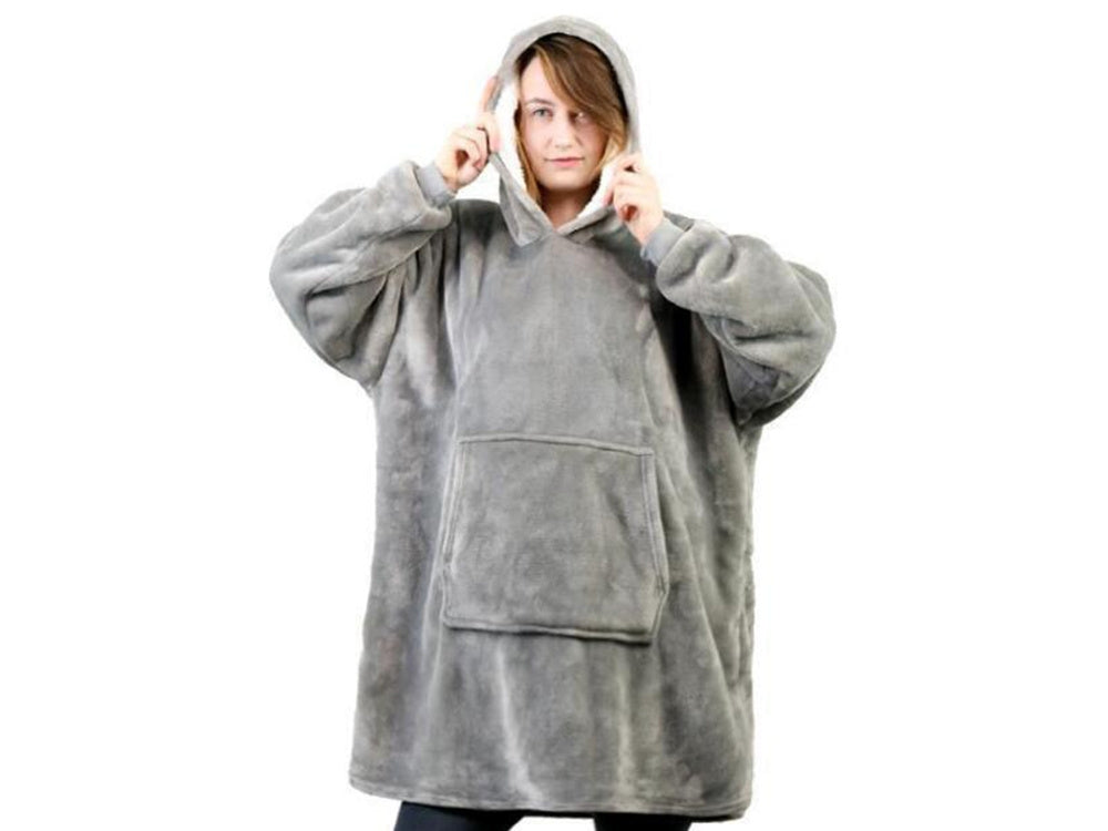 Oversized Hoodie med Luva - Filt