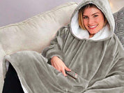 Oversized Hoodie med Luva - Filt