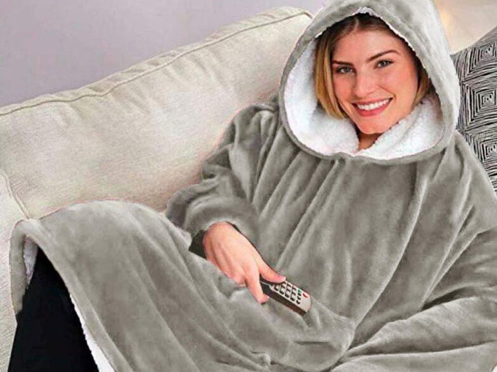 Oversized Hoodie med Luva - Filt