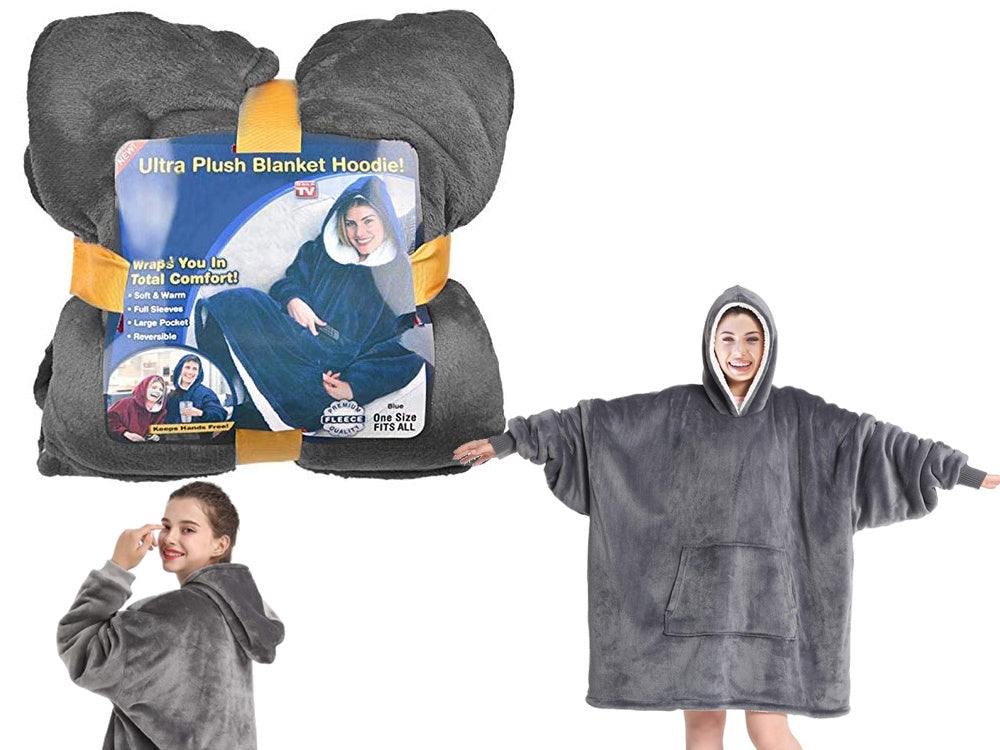 Oversized Hoodie med Luva - Filt