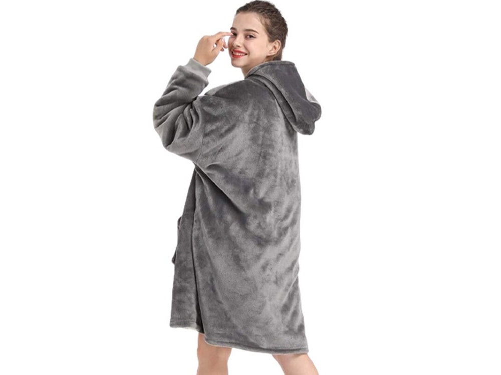 Oversized Hoodie med Luva - Filt