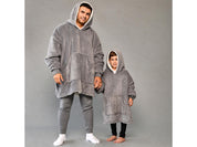Oversized Hoodie med Luva - Filt