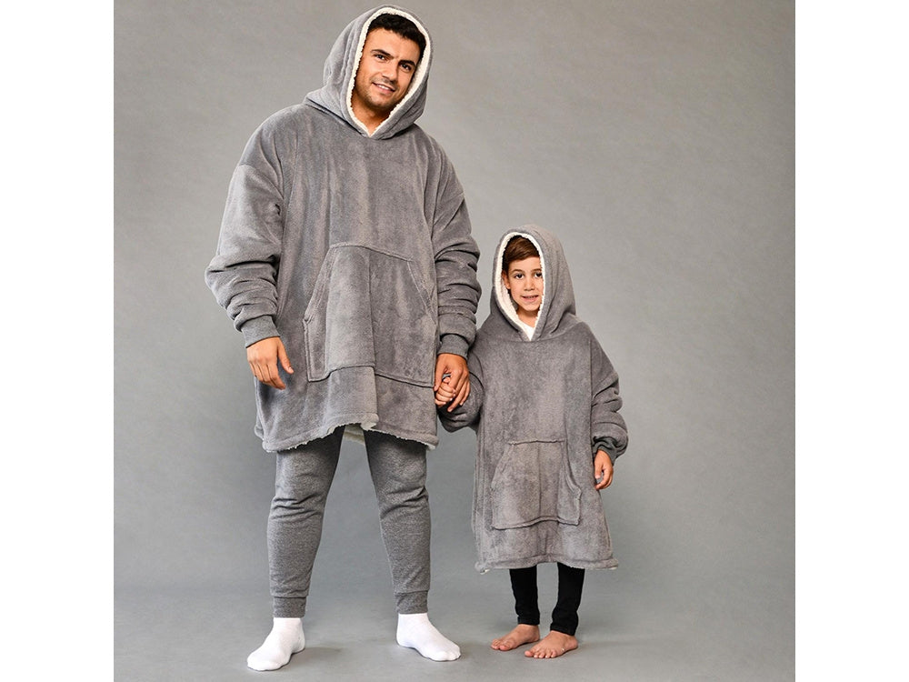 Oversized Hoodie med Luva - Filt