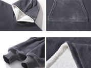 Oversized Hoodie med Luva - Filt
