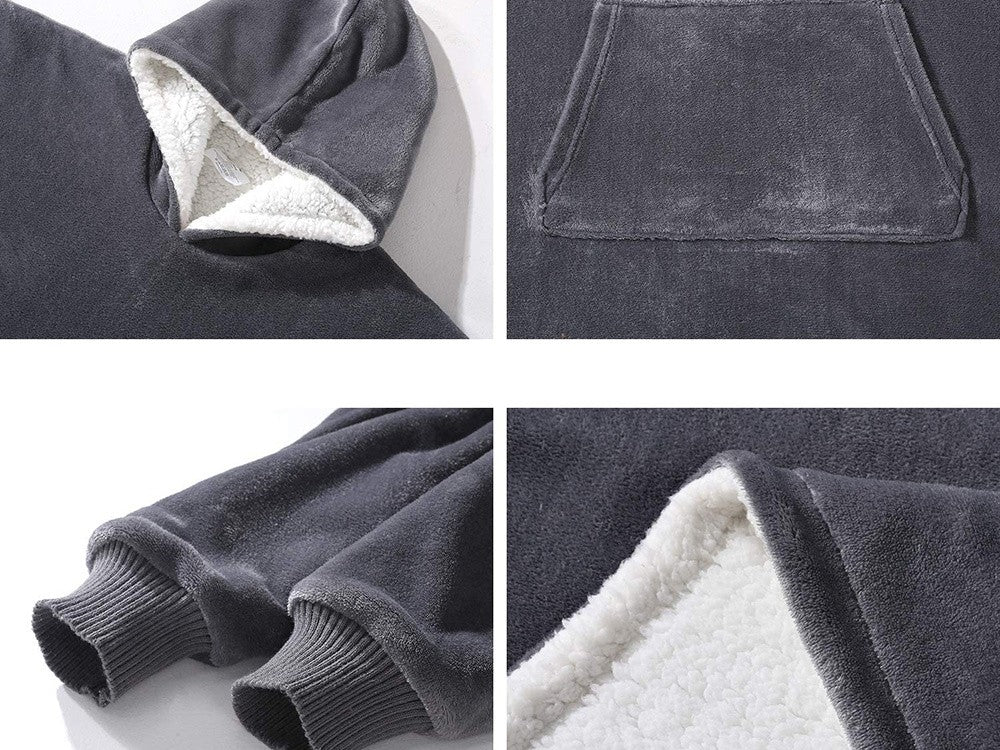Oversized Hoodie med Luva - Filt