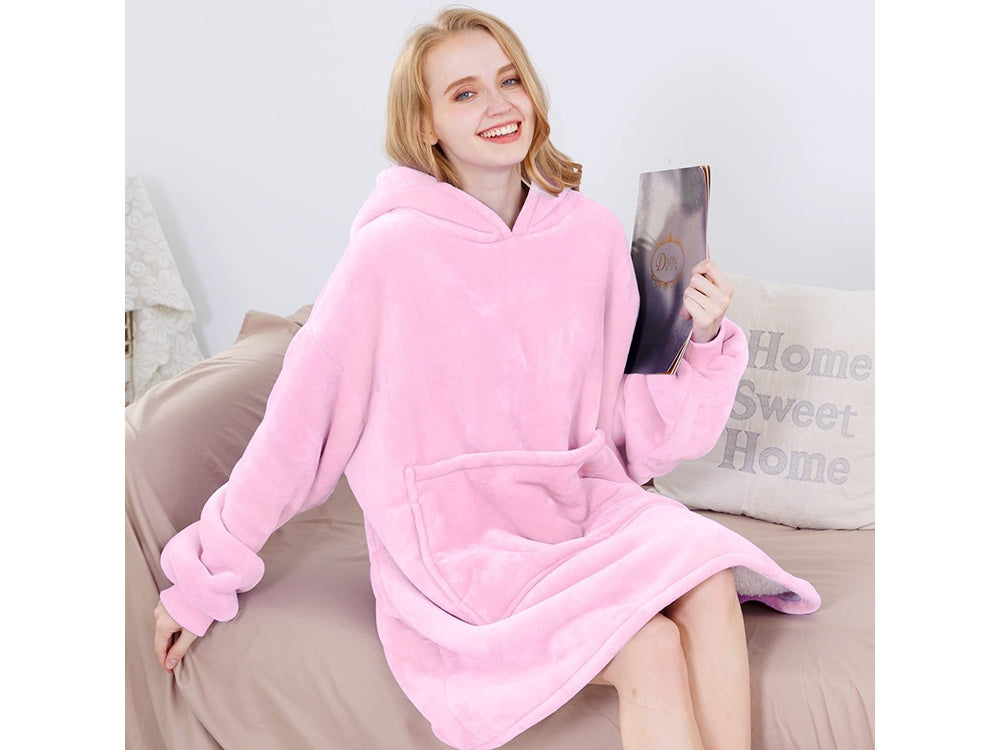 Oversized Hoodie med Luva - Filt