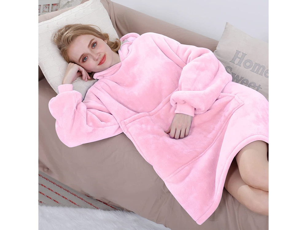 Oversized Hoodie med Luva - Filt
