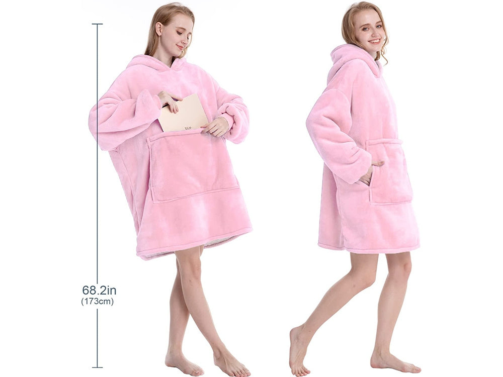 Oversized Hoodie med Luva - Filt