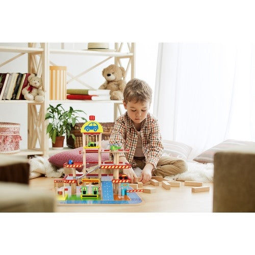 Parkeringsgarage Leksak  - Trä