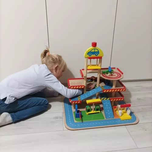 Parkeringsgarage Leksak  - Trä