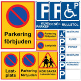 Parkeringsskylt / Varningsskylt Parkering / Trafikskylt - Skylt