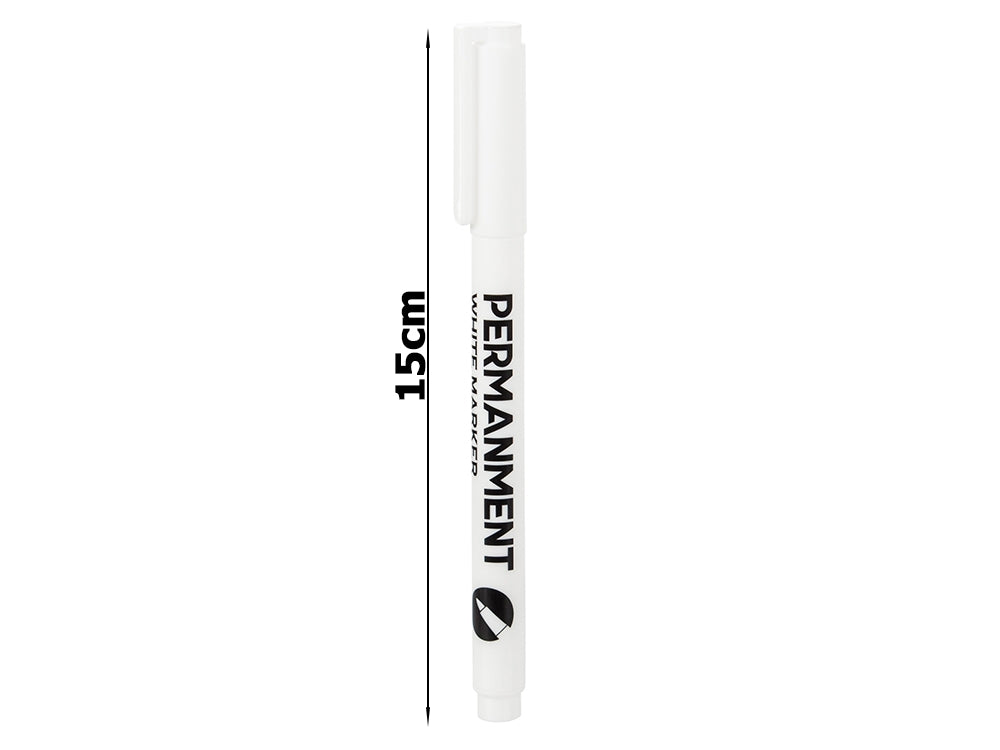 Permanent Vit Markeringspenna / Vattentålig - 1 mm