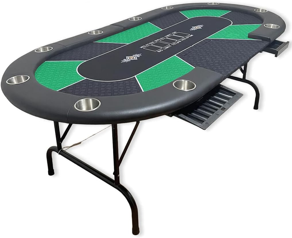 Pokerbord för Poker och Kortspel – 213 × 106 cm med Mugghållare