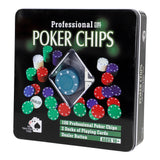 Pokerset med 100 Pokermarker och Kortlekar