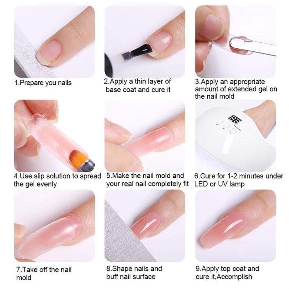 Poly Builder Gel Kit med UV-lampa för Naglar / Polygel Nail Art