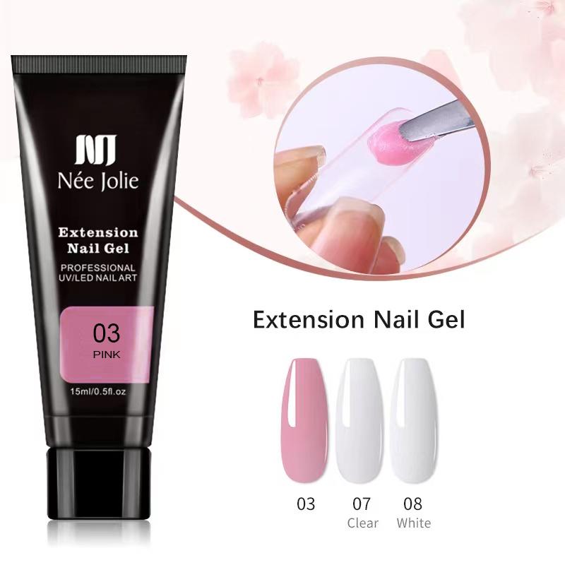 Poly Builder Gel Kit med UV-lampa för Naglar / Polygel Nail Art