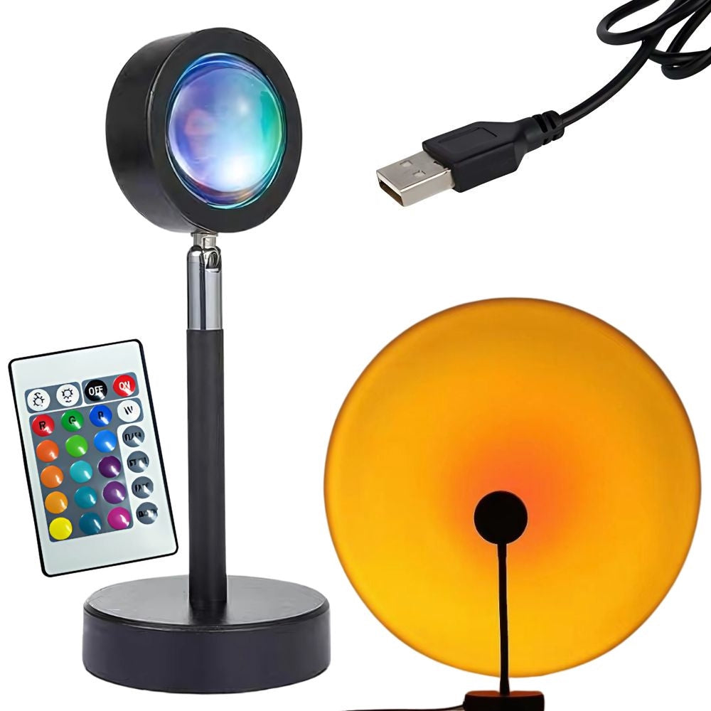 Projektorlampa / Solnedgångslampa - RGB LED med Fjärrkontroll